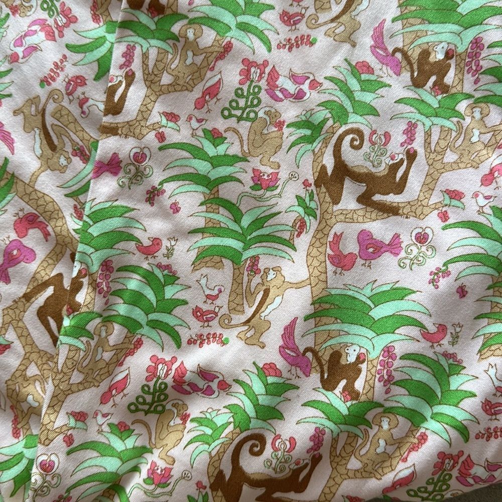 TIBI pink green monkey regency palm beach pants 4 - Picture 3 of 6